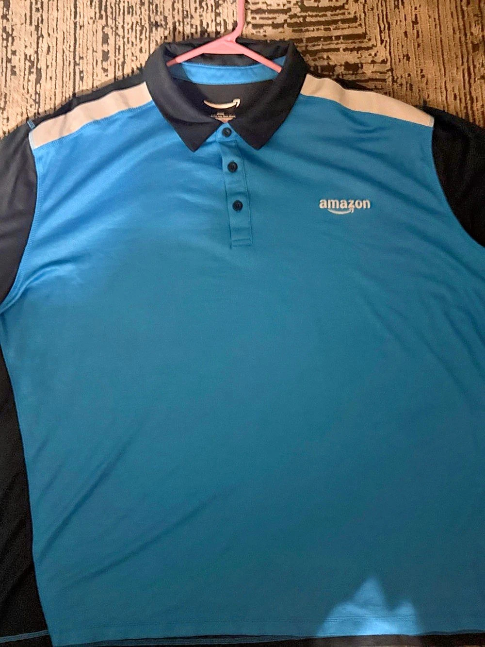 Amazon Essentials Active Polo Short Sleeve Blue & Black Size 4XL
